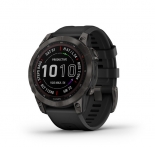 Garmin fenix 7 Solar Sapphire szrke DLC titnium fekete szilikon szjjal