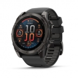 Garmin fenix 8 51mm AMOLED Sapphire, karbonszürke DLC titanium, fekete/sötétszürke szilikon szíjjal Garmin fenix 8 51mm AMOLED Sapphire, karbonszürke DLC titanium, fekete/sötétszürke szilikon szíjjal