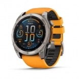 Garmin fenix 8 51mm AMOLED Sapphire, titanium, narancs/grafit szilikon szíjjal Garmin fenix 8 51mm AMOLED Sapphire, titanium, narancs/grafit szilikon szíjjal